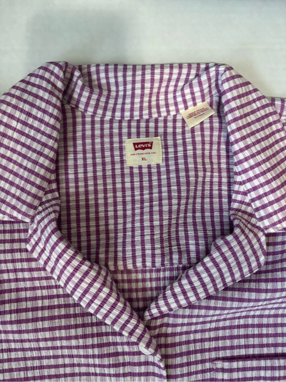 Levi’s Women’s XL Purple Gingham Button Front Shirt NWOT